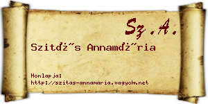 Szitás Annamária névjegykártya